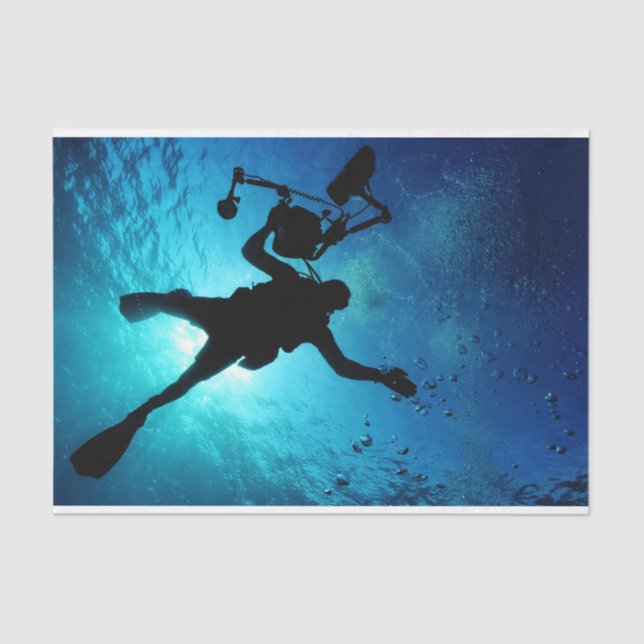 Scuba Diver Ocean Decoupage Tissue Paper (Front)