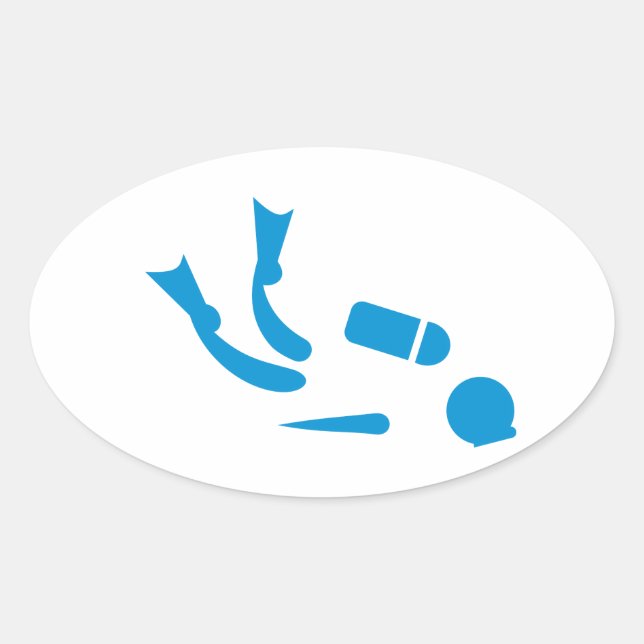 Scuba diver oval sticker (Front)
