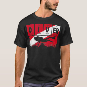 Scuba Diver Periodic Table Elements Scuba Diving F T-Shirt