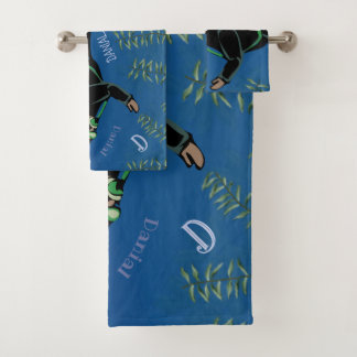 SCUBA Diver Personalized Bath Towel Set