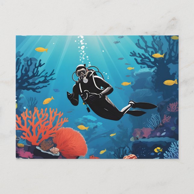 Scuba Diver Postcard (Front)