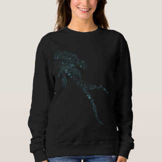  Scuba diver silhouette in blue marine life design Sweatshirt