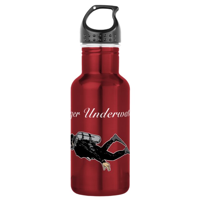 Scuba Diver Silhouette style Personalize 532 Ml Water Bottle (Front)