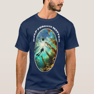 SCUBA Diver Silhouette with Turtle, Fish, and Kelp T-Shirt
