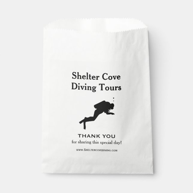 Scuba Diver Thank You Favour Bag (Front)