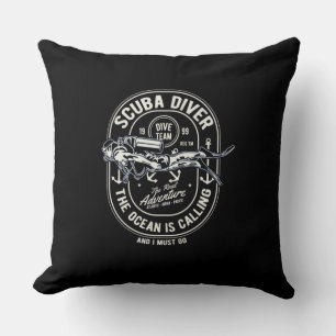 Scuba Diver The Ocean Is Calling Must Do Gift Throw Pillow