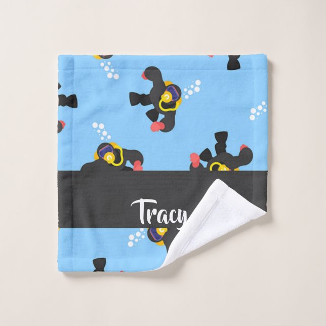Scuba diver under water pattern wash cloth (Wash Cloth)