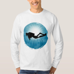 Scuba Diver Underwater Light Rays T-Shirt