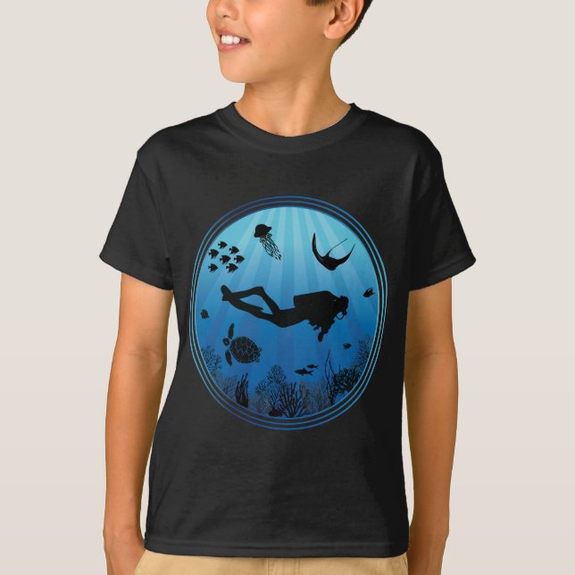 Scuba Diver Underwater T-Shirt (Front)