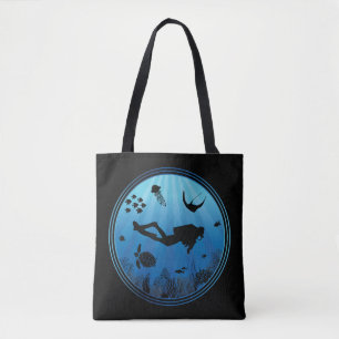 Scuba Diver Underwater Tote Bag