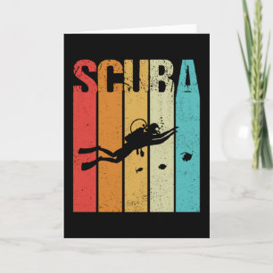 Scuba Diver Vintage Retro Card