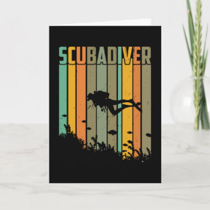 Scuba Diver Vintage Retro Card