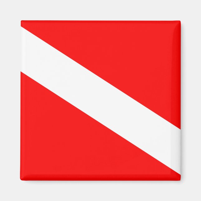 scuba divers flag diagonal network dive symbol magnet (Front)