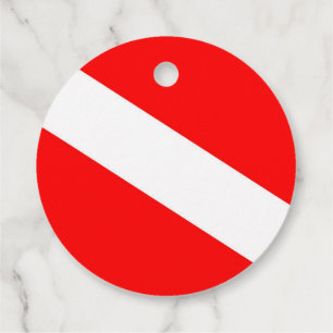scuba divers flag red diagonal dive symbol favour tags
