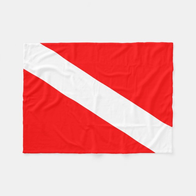 scuba divers flag red diagonal dive symbol fleece blanket (Front (Horizontal))
