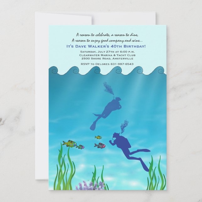 Scuba Divers Invitation (Front)