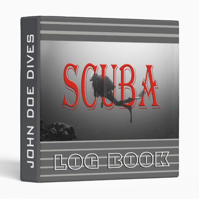 SCUBA DIVERS PHOTO LOG BOOK GIFT BINDER (Front/Spine)