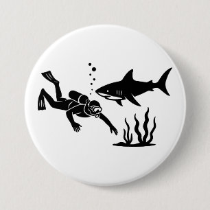 Scuba diving 3 inch round button