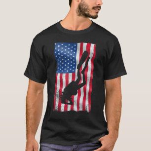 Scuba Diving American Flag Scuba Dive Coach Deep S T-Shirt