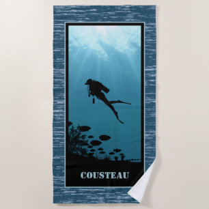 Scuba Diving Blue Sea Beach Towel
