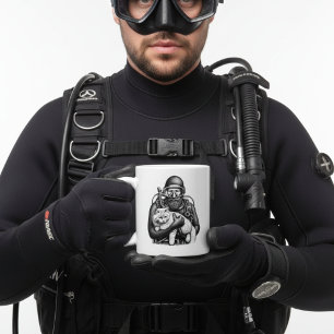 Scuba Diving Cat Dad Coffee Mug