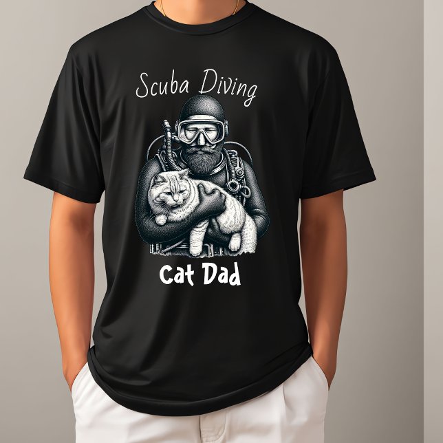 Scuba Diving Cat Dad T-Shirt (Creator Uploaded)