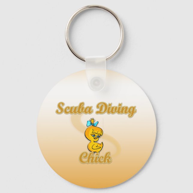 Scuba Diving Chick Keychain (Front)