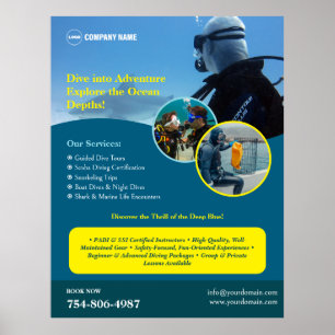 Scuba Diving Course Custom Poster