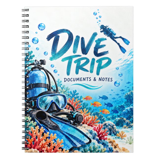 Scuba Diving Dive Notes  Notebook (Front)