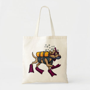 Scuba Diving Dog Tote Bag