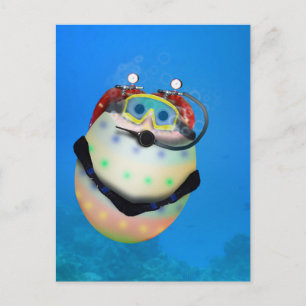 Scuba Diving Easter Egg Holiday Postcard