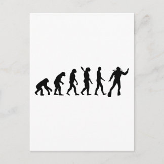 Scuba diving evolution postcard