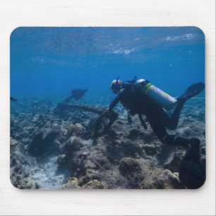 Scuba Diving Excavation Mouse Pad