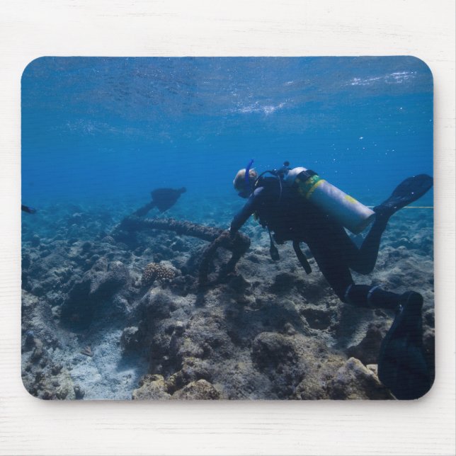 Scuba Diving Excavation Mouse Pad (Front)