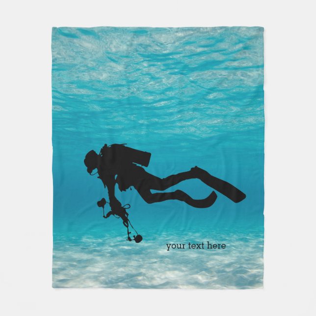 Scuba Diving Fleece Blanket (Front)