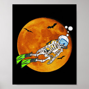 Scuba Diving Halloween Scuba Diver Poster