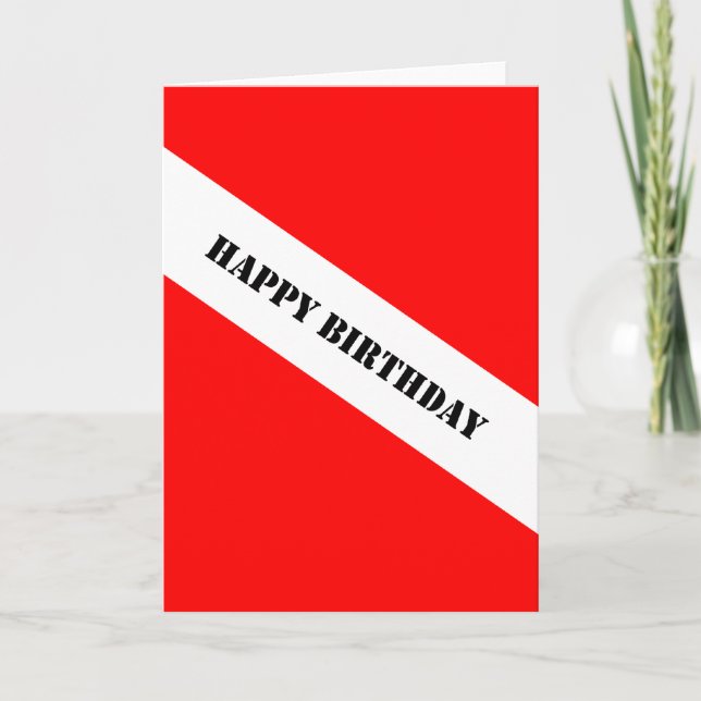 Scuba Diving Happy Birthday Card (Front)