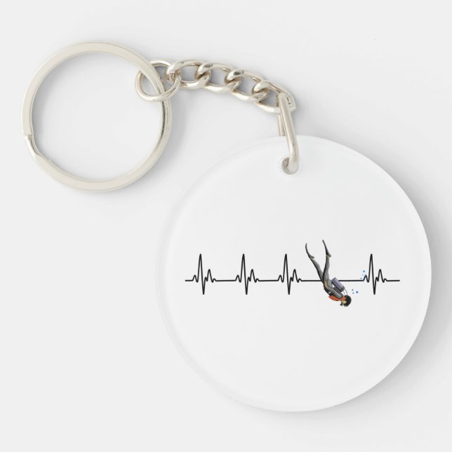 SCUBA Diving Heartbeat Keychain (Front)