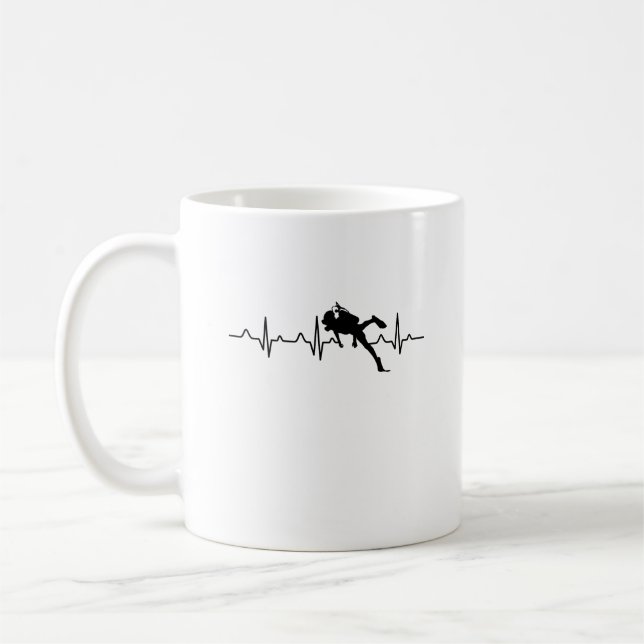 Scuba Diving Heartbeat Mug (Left)
