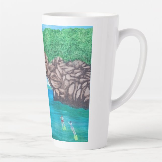 Scuba Diving In Paradise  Latte Mug (Right)