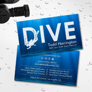 Scuba Diving Instructor Business Card