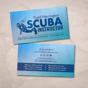 Scuba Diving Instructor - Dive coach  Business Card
