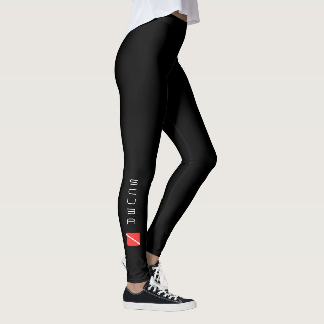 SCUBA DIVING LEGGINGS, CUSTOM  SCUBA DIVERS GIFT LEGGINGS (Right)