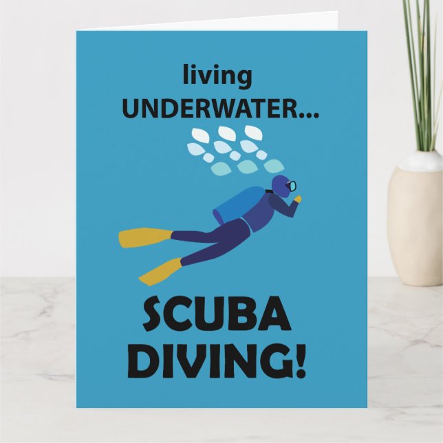 Scuba Diving Living Underwater Scuba Diving Card (Front)
