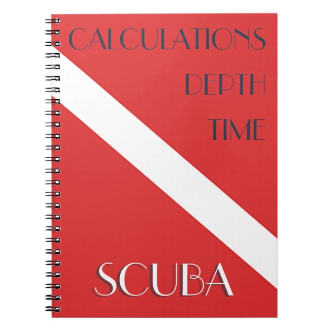 SCUBA DIVING LOG BOOK , DIVERS DEPTH CALCULATIONS (Front)