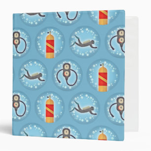 Scuba Diving Pattern - Cute Scuba Theme Binder