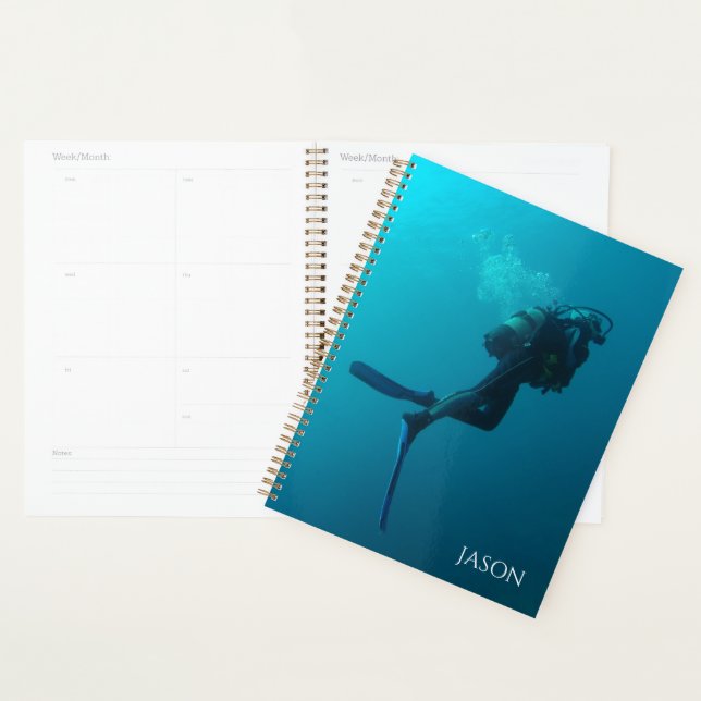 Scuba Diving Personalized Dive Undated Calendar Planner (Display)