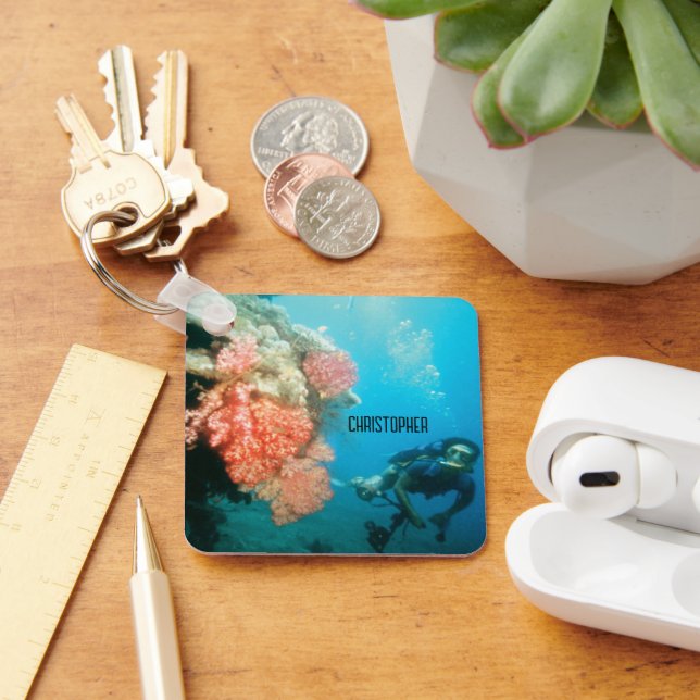 Scuba Diving Personalized Keychain (Desk)