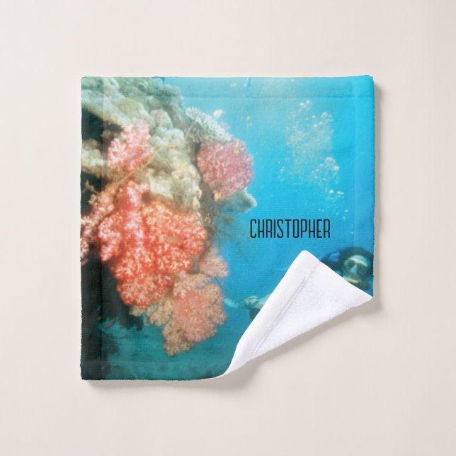 Scuba Diving Personalized Wash Cloth (Wash Cloth)