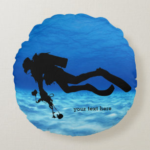 Scuba Diving Round Pillow